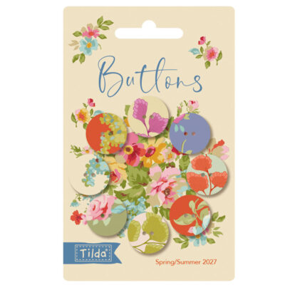 Buttons Flowerdance 18mm Salmon/Khaki
