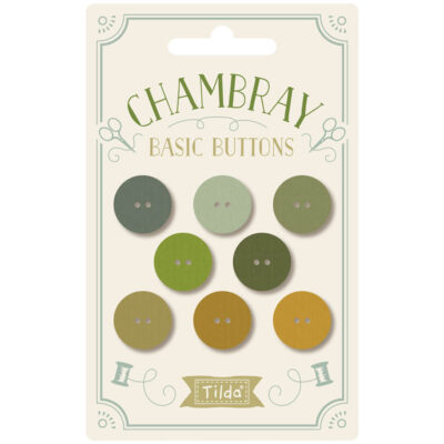 Chambray Buttons 0,63 in Yellow/Green/Sage