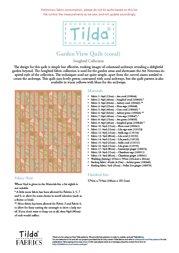 Materials-Garden-View-Quilt-Coral