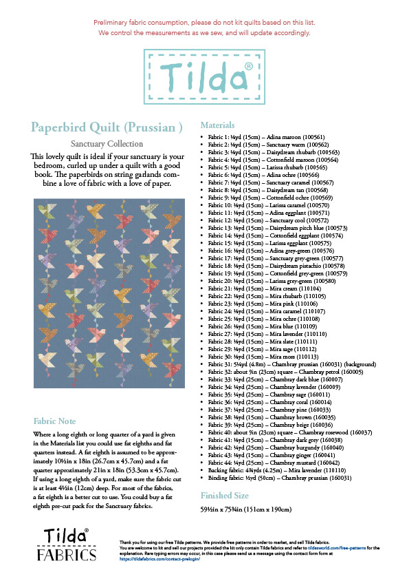 Materials-Paperbird-Quilt-Prussian